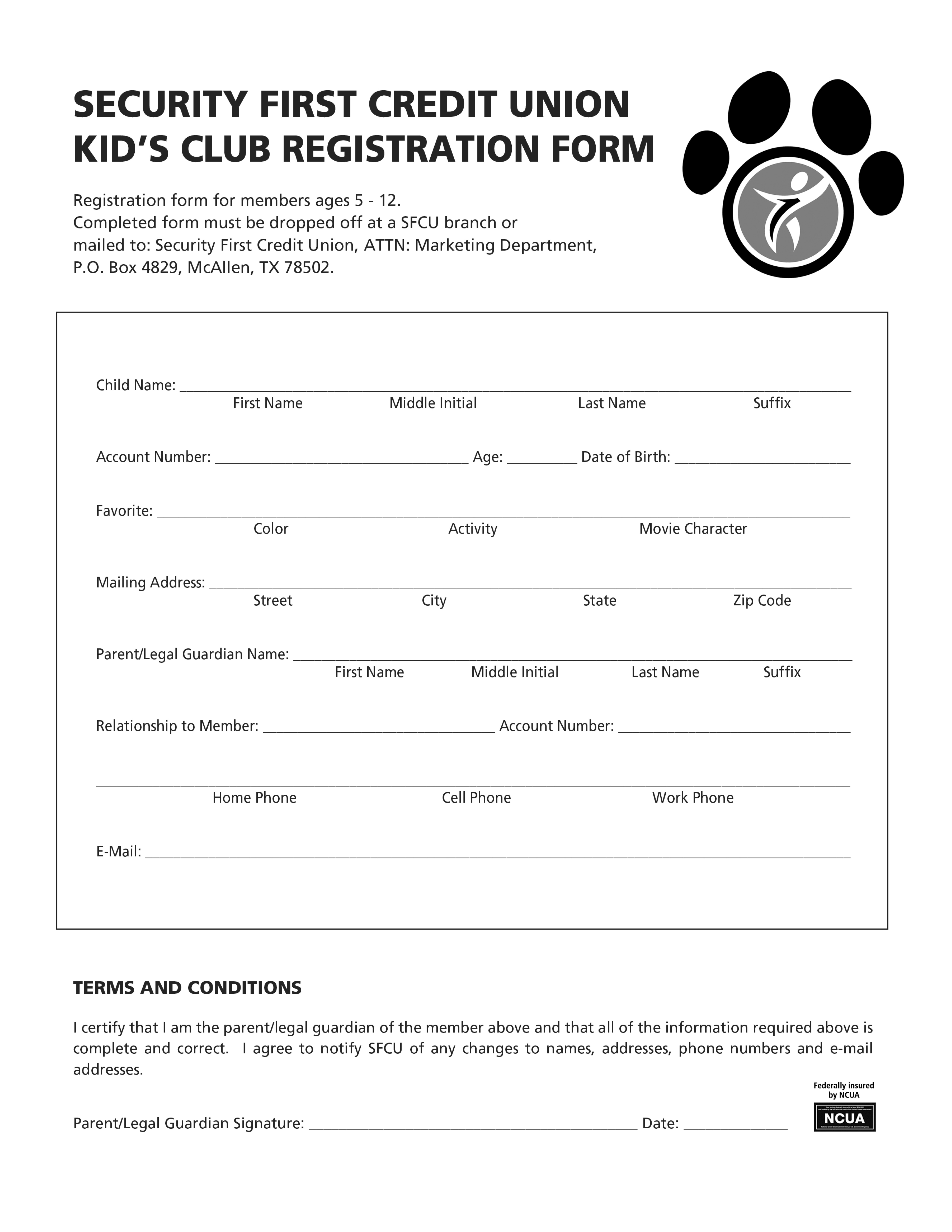 Kids Club- Registration form